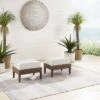 Capella 2pk Outdoor Wicker Ottomans - Cream/Brown - Crosley