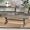 Lamphere Rectangle Aluminum Modern Dining Bench Dark Gray - Christopher Knight Home