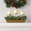Battery Operated Flameless Pillar Candle And Candle Holder In Gold Tray With Faux Christmas Greenery - Wondershop™ -Sunnydaze Decor Store GUEST a7e92b35 a91c 4be2 8e7f 31b95e222298