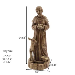 LuxenHome Weathered Brown MgO 24.6" H Saint Francis Garden Statue -Sunnydaze Decor Store GUEST a864e4cc 8403 4edf 8ecb 0c8ccc786e2b