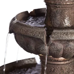 John Timberland Italian Style 3 Tier Outdoor Floor Water Fountain With Light LED 43" High Gray Faux Stone Garden Patio Backyard -Sunnydaze Decor Store GUEST a870aa22 4c0e 4f02 9c5e 2d5a8fcaef67