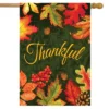 Thankful Leaves Autumn House Flag Fall Thanksgiving 28" X 40" Briarwood Lane -Sunnydaze Decor Store GUEST a889fb9d ff0e 4b91 80e5 ad3203f88119