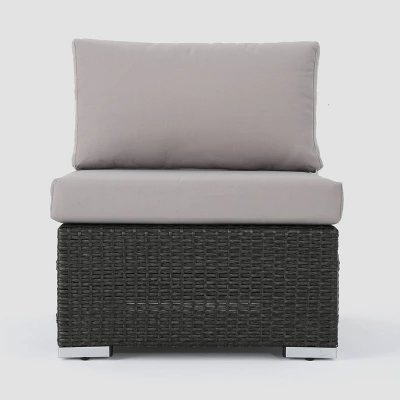 Santa Rosa 8pc Wicker Sectional Sofa Set - Gray/Silver - Christopher Knight Home 4 Santa Rosa 8pc Wicker Sectional Sofa Set - Gray/Silver - Christopher Knight Home - Image 2