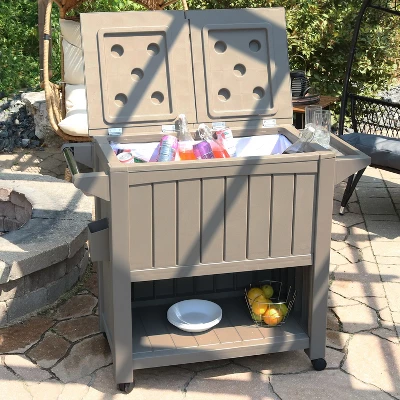 Sunnydaze Decor Sunnydaze Rolling Patio Serving Cart With Prep Table, Cooler And Storage 11 Sunnydaze Decor Sunnydaze Rolling Patio Serving Cart With Prep Table, Cooler And Storage - Image 9