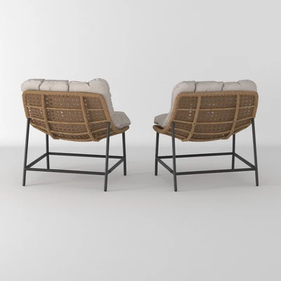 2pk Papasan Scoop Outdoor Patio Chair - Natural - Saracina Home 4 2pk Papasan Scoop Outdoor Patio Chair - Natural - Saracina Home - Image 2