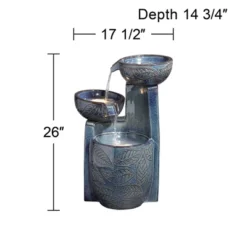 John Timberland Summer Leaves Cascading Bowls Modern Outdoor Floor Water Fountain With LED Light 26" For Yard Garden Patio Deck Porch House Exterior -Sunnydaze Decor Store GUEST a9c34ca8 062d 4a9a b1ad 9685f2722465