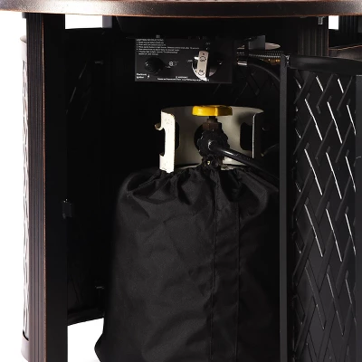 5pc Outdoor Dining Set With 34" Aluminum Round Weave Design Fire Table, Deep Seating Swivel Rocking Chairs & Covers - Oakland Living 11 5pc Outdoor Dining Set With 34" Aluminum Round Weave Design Fire Table, Deep Seating Swivel Rocking Chairs & Covers - Oakland Living - Image 9