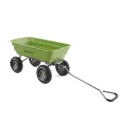 Gorilla Carts 600 Pound Capacity Heavy Duty Poly Yard Garden Steel Quick Dump Utility Wheelbarrow Wagon Trolley Cart With Straight Pull Handle, Green -Sunnydaze Decor Store GUEST aa1e739e 4f60 46c9 8e56 6013d72e484a