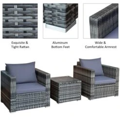 Tangkula 3-Piece Patio Wicker Conversation Set Bistro Rattan Sofa Chair With Washable Cushion Gray 18 Tangkula 3-Piece Patio Wicker Conversation Set Bistro Rattan Sofa Chair With Washable Cushion Gray -Sunnydaze Decor Store GUEST aa499fea 20a5 4518 9b19 b81d5a8e7c2c