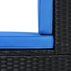 5pc Wicker Patio Sectional Seating Set With Cushions - Black/Blue - GODEER 35 5pc Wicker Patio Sectional Seating Set With Cushions - Black/Blue - GODEER -Sunnydaze Decor Store GUEST aa9c4f59 5a03 4a21 8c2f cda417ee770d