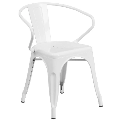 Flash Furniture Commercial Grade Metal Indoor-Outdoor Chair With Arms 18 Flash Furniture Commercial Grade Metal Indoor-Outdoor Chair With Arms - Image 16