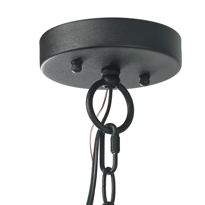 9.5" Metal/Glass Outdoor Pendant Light Black - LNC 7 9.5" Metal/Glass Outdoor Pendant Light Black - LNC - Image 5