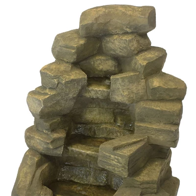 Sunnydaze Decor Sunnydaze 37"H Electric Fiberglass Stone Falls Waterfall Outdoor Water Fountain 6 Sunnydaze Decor Sunnydaze 37"H Electric Fiberglass Stone Falls Waterfall Outdoor Water Fountain - Image 4