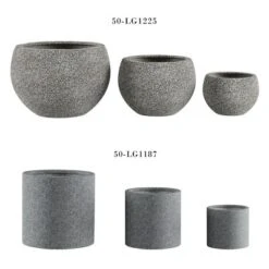 Fiber Clay Planters - 3-Piece Varying Height Textured Pot Set - Rounded Bottom And Drainage Holes For Herbs, Plants, Or Flowers By Pure Garden (Gray) -Sunnydaze Decor Store GUEST ab04ab1b c2a9 46d5 b74a 6c319ff16a76