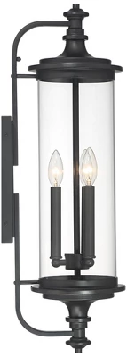 Possini Euro Design Medici Modern Outdoor Wall Light Fixture Black 28" Clear Glass For Post Exterior Barn Deck House Porch Yard Patio Home Outside 8 Possini Euro Design Medici Modern Outdoor Wall Light Fixture Black 28" Clear Glass For Post Exterior Barn Deck House Porch Yard Patio Home Outside - Image 6