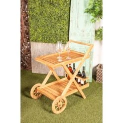 Trolley Patio Outdoor Serving Cart - Olivia & May -Sunnydaze Decor Store GUEST ab3c4b8a 25d4 4800 8f35 6428f7618c0b