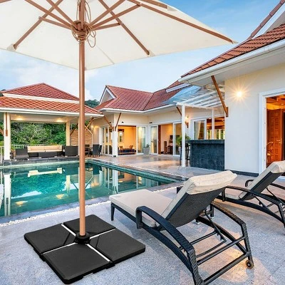 Costway 4 PC Cantilever Offset Umbrella Base Stable Weight Stand Water/Sand Filled 238lb 5 Costway 4 PC Cantilever Offset Umbrella Base Stable Weight Stand Water/Sand Filled 238lb - Image 3