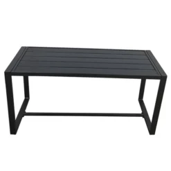 5pc Metal Rectangular Outdoor Bistro Set With Cushions - Black/Beige - GODEER -Sunnydaze Decor Store GUEST ac003585 6f2f 43fa 9d2a 560c6f71c8d3