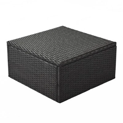 4pc Outdoor Wicker Rectangle Daybed With Canopy & Cushions - Blue - GODEER 14 4pc Outdoor Wicker Rectangle Daybed With Canopy & Cushions - Blue - GODEER - Image 12