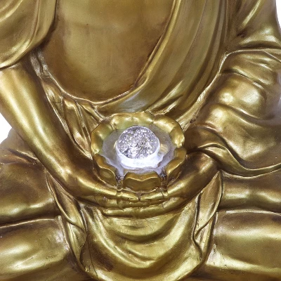 Sunnydaze Decor Sunnydaze 36"H Electric Fiberglass Relaxed Buddha Outdoor Water Fountain With LED Light 6 Sunnydaze Decor Sunnydaze 36"H Electric Fiberglass Relaxed Buddha Outdoor Water Fountain With LED Light - Image 4