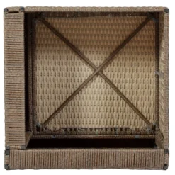 Outdoor Patio 6-Piece PE Wicker Sectional Sofa With 2 Coffee Tables, Brown Wicker + Beige Cushions - ModernLuxe -Sunnydaze Decor Store GUEST ac440593 bc60 4879 a75c 83313c30e6e7