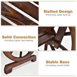 Costway Outdoor Wooden Wagon Wheel Garden Bench 2-Person Slatted Seat Armrests Rustic 14 Costway Outdoor Wooden Wagon Wheel Garden Bench 2-Person Slatted Seat Armrests Rustic -Sunnydaze Decor Store GUEST acc71bc4 b916 4027 9c77 d76d285720e3