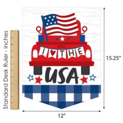 Big Dot Of Happiness Patriotic Truck - Outdoor Home Decorations - Double-Sided Red Vintage Pickupá Garden Flag - 12 X 15.25 Inches -Sunnydaze Decor Store GUEST acf35bbc 5c93 4db9 9c8a 5984c8faf341