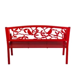 Evergreen Cardinals Metal Garden Bench, Red -Sunnydaze Decor Store GUEST ad09dae7 9735 40a1 9664 aa6c7e377aab