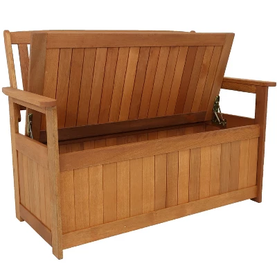 Sunnydaze Decor Sunnydaze Outdoor Meranti Wood With Teak Oil Finish 2-Person Garden Storage Bench Seat - 47" - Brown 8 Sunnydaze Decor Sunnydaze Outdoor Meranti Wood With Teak Oil Finish 2-Person Garden Storage Bench Seat - 47" - Brown - Image 6