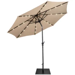 Costway 9ft Market Patio Umbrella W/Solar Lights & 40 LBS Steel Umbrella Stand -Sunnydaze Decor Store GUEST adacf937 6b50 4535 8be0 7b63ac9eed5c