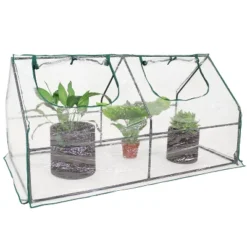 Sunnydaze Decor Sunnydaze Outdoor Portable Plant Shelter Mini Greenhouse With Double Zipper Doors And Cover - Clear -Sunnydaze Decor Store GUEST adb6a344 d175 477f 9d2d 077357bea7ea