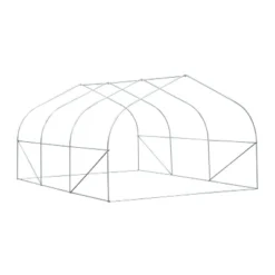 Outsunny 11.5' X 9.8' X 6.5' Outdoor Walk-In Tunnel Greenhouse Hot House With Roll-up Windows, Zippered Door, PE Cover, White -Sunnydaze Decor Store GUEST aec1edcb 0510 49d6 ae2a ff8d084b9803