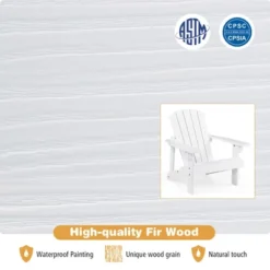 Costway Kid's Adirondack Chair Patio Wood High Backrest Arm Rest 110 LBS Capacity -Sunnydaze Decor Store GUEST af763eaa f4ea 4c1a 9991 0351a58f46eb
