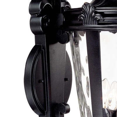 John Timberland Casa Marseille Vintage Rustic Outdoor Wall Light Fixture Textured Black Scroll 31" Clear Hammered Glass For Post Exterior Barn Deck 5 John Timberland Casa Marseille Vintage Rustic Outdoor Wall Light Fixture Textured Black Scroll 31" Clear Hammered Glass For Post Exterior Barn Deck - Image 3