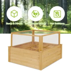Costway Raised Garden Bed Wooden Garden Box With 9 Grids & Critter Guard Fence -Sunnydaze Decor Store GUEST b049c4cc c54a 44d1 b153 875f03cb5f8d