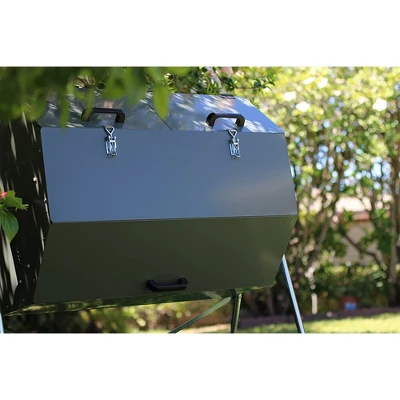 Jora Composters JK270A 70 Gallon Dual Chamber Galvanized Steel Backyard Composter Tumbler Bin For High Temperature Outdoor Composting, Green 5 Jora Composters JK270A 70 Gallon Dual Chamber Galvanized Steel Backyard Composter Tumbler Bin For High Temperature Outdoor Composting, Green - Image 3