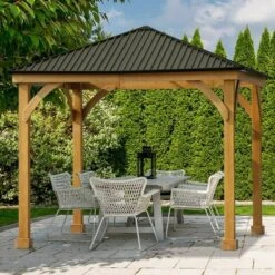 Aoodor Patio Solid Wooden Gazebo 10 X 10 Ft. Hardtop Roof For Garden 11 Aoodor Patio Solid Wooden Gazebo 10 X 10 Ft. Hardtop Roof For Garden -Sunnydaze Decor Store GUEST b1107fe7 d7c1 438c 8ca5 749ed9ebd074