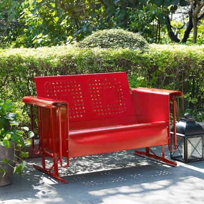 Bates Outdoor Loveseat Glider - Bright Red - Crosley 3 Bates Outdoor Loveseat Glider - Bright Red - Crosley