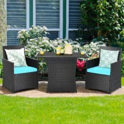 Costway 3PCS Patio Rattan Furniture Set Cushion Sofa Armrest Garden Deck -Sunnydaze Decor Store GUEST b2dbcaa5 336b 4c2b 9f19 95c53e0de161