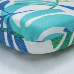 Pillow Perfect - 2pcIndoor Outdoor Rounded Corners Seat Cushions Islamorada Blue/Green