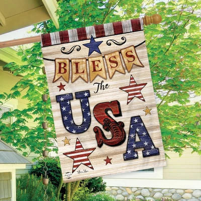 Briarwood Lane Bless The USA Patriotic House Flag Primitive Stars Stripes Double-Sided 28"x40" 4 Briarwood Lane Bless The USA Patriotic House Flag Primitive Stars Stripes Double-Sided 28"x40" - Image 2