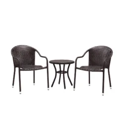 Palm Harbor 3pc Outdoor Wicker Seating Set - Brown - Crosley -Sunnydaze Decor Store GUEST b4594442 04c3 4264 9c56 0a25931b8777