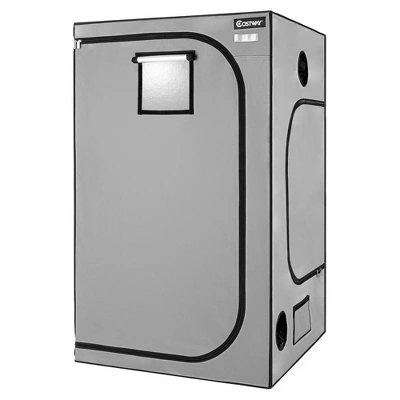 Costway 4x4 Grow Tent, 48''x48''x80'' High Reflective Mylar W/Observation Window GrayBlack 12 Costway 4x4 Grow Tent, 48''x48''x80'' High Reflective Mylar W/Observation Window GrayBlack - Image 10