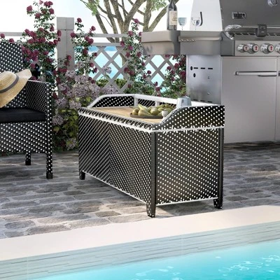 2pc Maksville Aluminum Patio Loveseat & Storage Bench - MiBasics 7 2pc Maksville Aluminum Patio Loveseat & Storage Bench - MiBasics - Image 5