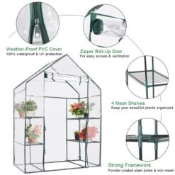 Costway Portable Mini Walk In Outdoor 3 Tier 6 Shelves Greenhouse -Sunnydaze Decor Store GUEST b4bc6f20 7259 4ee2 8754 4b2be60b3c2f