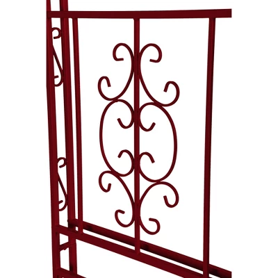 Evergreen Montebello Iron Garden Arbor, Americana Red- 53 X 84 X 23 Inches Fade And Weather Resistant Outdoor Decor 6 Evergreen Montebello Iron Garden Arbor, Americana Red- 53 X 84 X 23 Inches Fade And Weather Resistant Outdoor Decor - Image 4