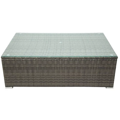 7pc Wicker Patio Seating Set With Storage Box - Gray - GODEER 11 7pc Wicker Patio Seating Set With Storage Box - Gray - GODEER - Image 9