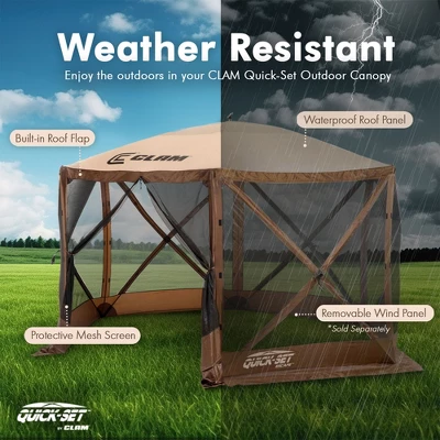 Clam Quick-Set Escape Sided Portable Pop-Up Outdoor Camping Gazebo Screen Tent With Ground Stakes And Carry Bag 4 Clam Quick-Set Escape Sided Portable Pop-Up Outdoor Camping Gazebo Screen Tent With Ground Stakes And Carry Bag - Image 2