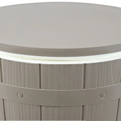 Sunnydaze Decor Sunnydaze Faux Wood Design Patio Bar Cooler Table With Height-Adjustable Tabletop - Driftwood 6 Sunnydaze Decor Sunnydaze Faux Wood Design Patio Bar Cooler Table With Height-Adjustable Tabletop - Driftwood - Image 4