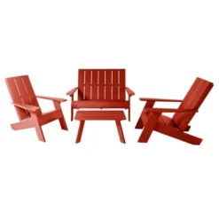 Italica 4pc Outdoor Set With Modern Adirondack Chairs, Double Wide Adirondack Chairs & Table - Highwood 22 Italica 4pc Outdoor Set With Modern Adirondack Chairs, Double Wide Adirondack Chairs & Table - Highwood -Sunnydaze Decor Store GUEST b5c50e1a 256c 4f5b be1b 3866b2121fde